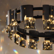 Lustre moderne, Valmontreux Largo, 8xG9, diamètre 80 cm, cristaux noirs et gris, hauteur réglable, métal et cristal - 04_CM360-800BK.png