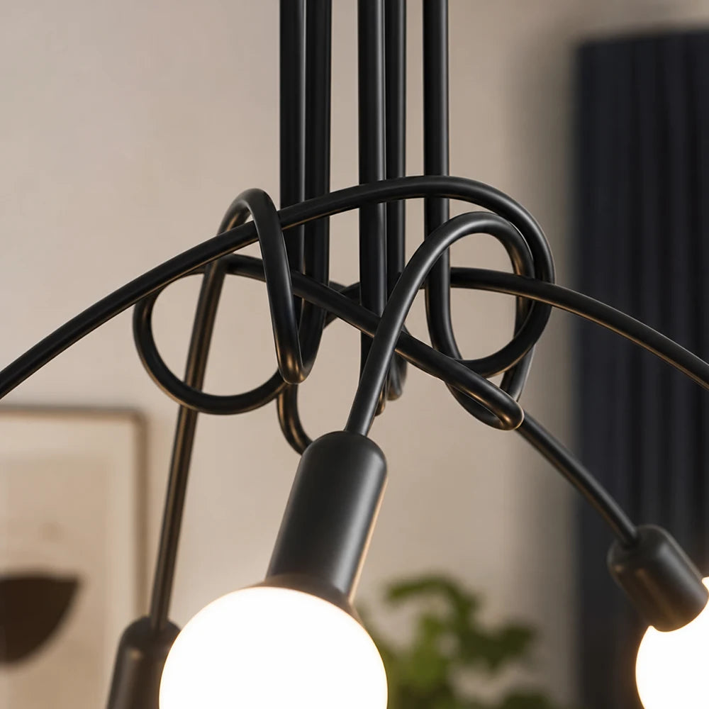 Lustre moderniste Penta 5, 5x E27, noir, design moderne - 04_LC366-5BK.png