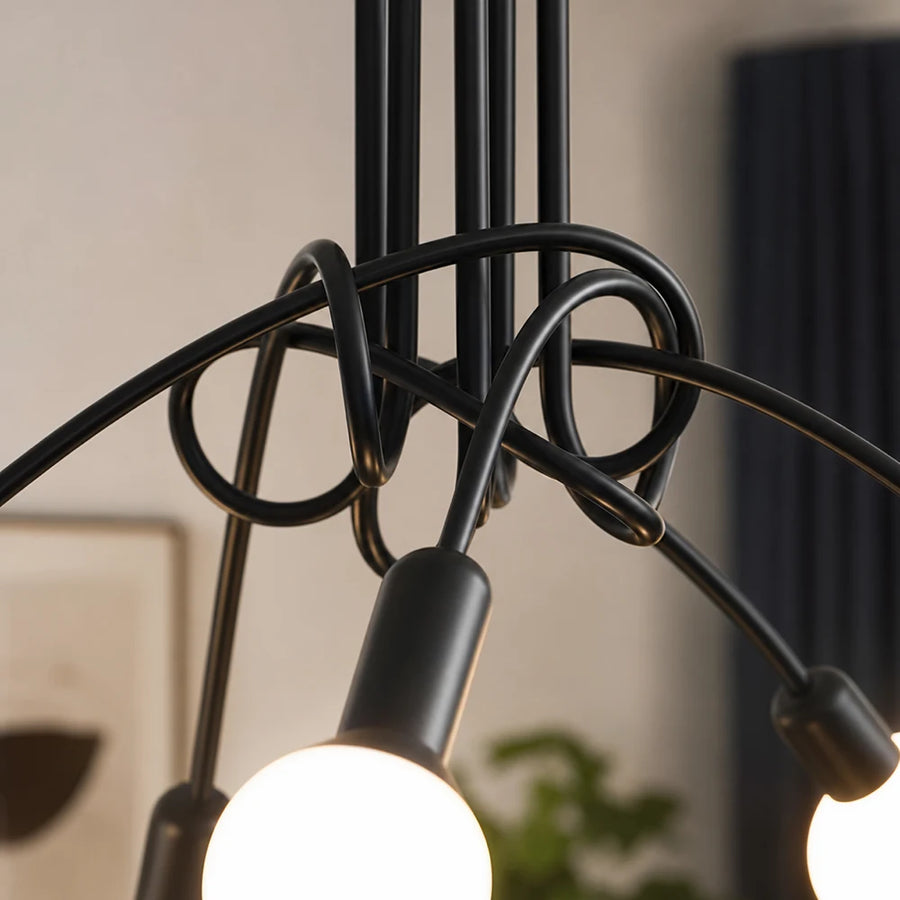 Lustre moderniste Penta 5, 5x E27, noir, design moderne - 04_LC366-5BK.png