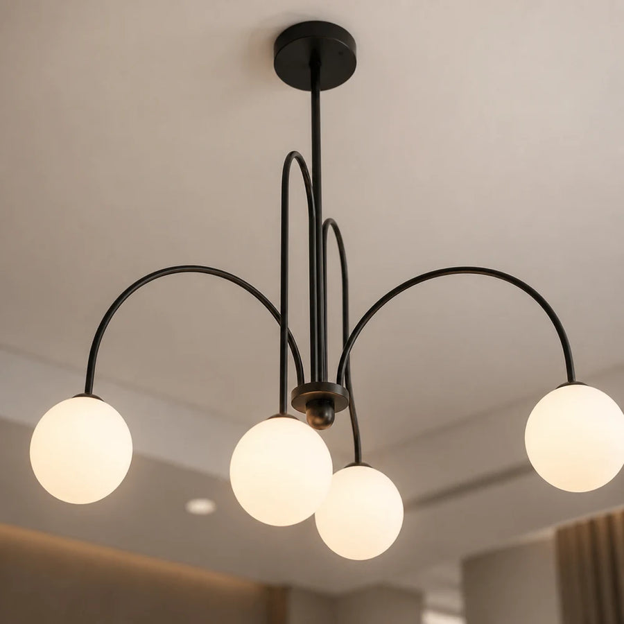 Lustre avec abat-jour, Torino, 4xE27, Noir, Métal - 04_LC850-4BK.png