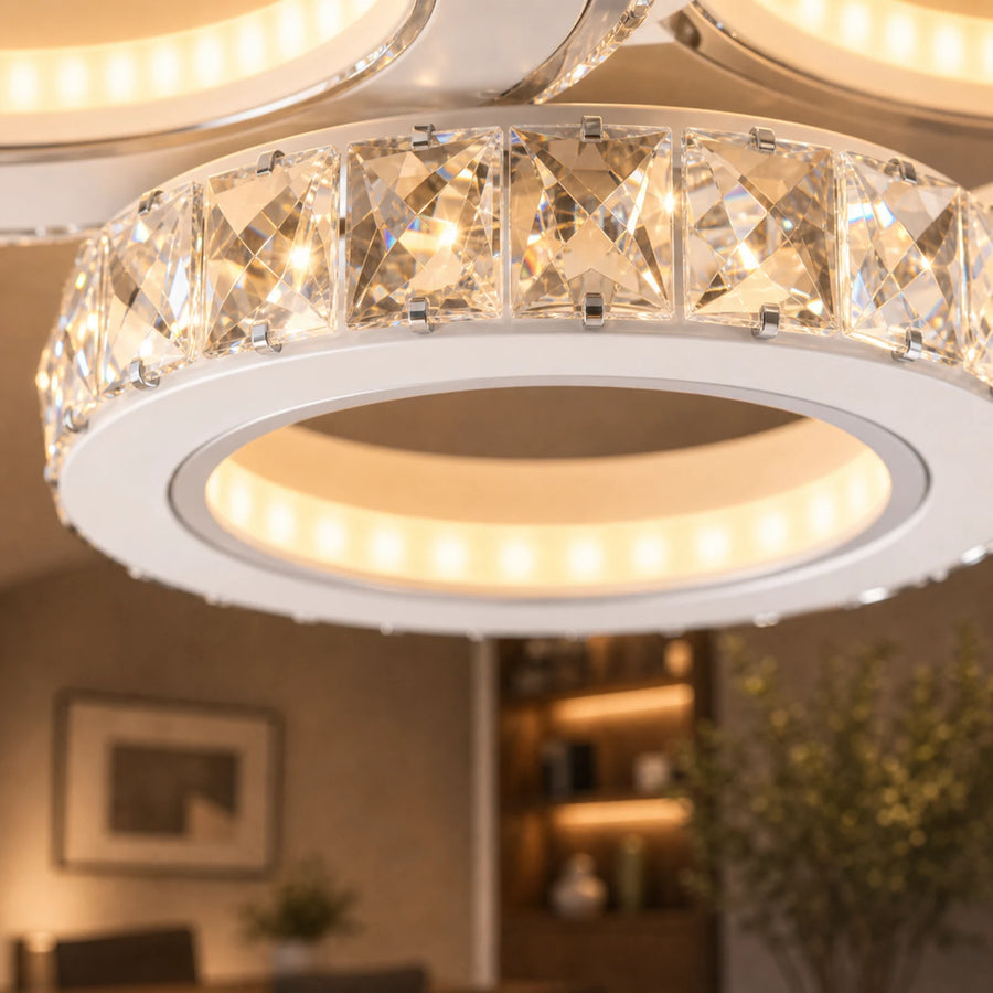Lustre LED avec télécommande et cristal NOVA ROTONDA RGB 82W, 4 Cercles, Lumière Froid/Chaud/Neutre, Dimmable, Blanc - 04_LT073-4WH.png