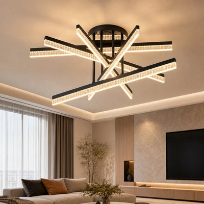 Lustre LED avec télécommande LT179/5BK, 68W, 5 éléments, lumière froide/chaude/neutre, variable, noir