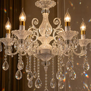 SANSSOUCI Lustre 6xE14 Cristal et Métal – Design Classique, Blanc Argenté - 05_CC220-6WH.png