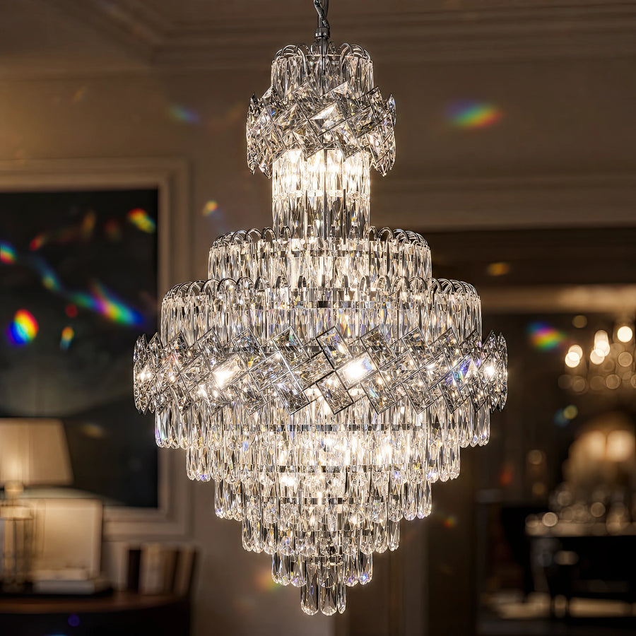 Lustre en cristal WINDSOR Grande Supremo 14xE14, diamètre 60X90cm, chrome brillant, hauteur réglable - 05_CC800-600X900CH.png