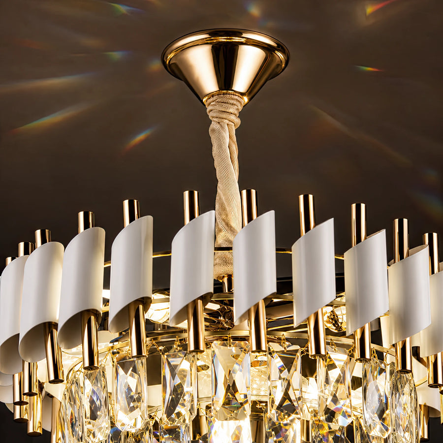 Lustre Cristal VERSAILLES Nobile 5xE14, Diamètre 40cm, Or Brillant et Blanc - 05_CC900-400WH.png
