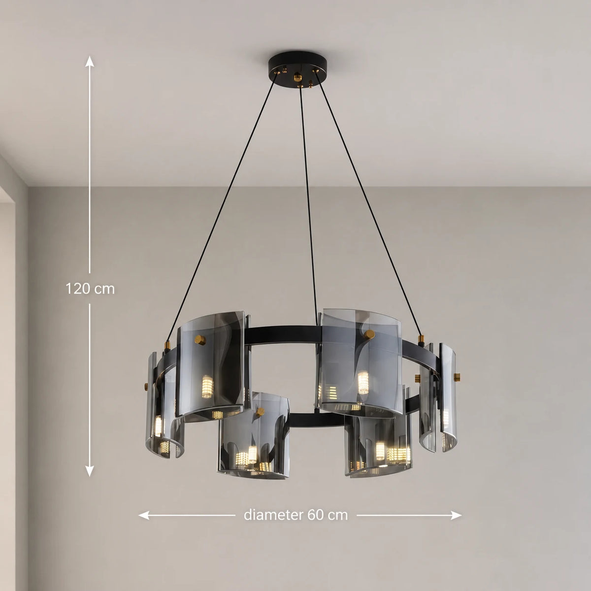 Lustre moderne, Valmontreux Largo, 6xG9, diamètre 60 cm, noir, hauteur réglable - 05_CM360-600BK.png