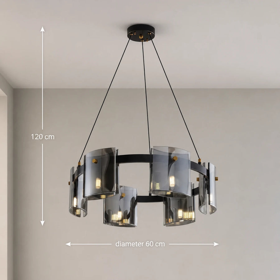 Lustre moderne, Valmontreux Largo, 6xG9, diamètre 60 cm, noir, hauteur réglable - 05_CM360-600BK.png