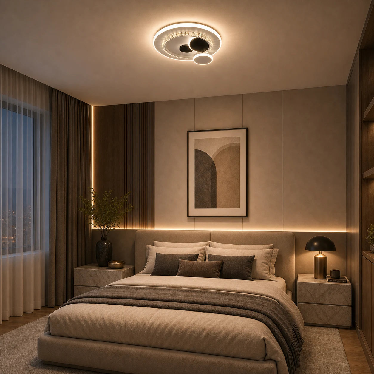 Lustre LED avec cristal HELIOX, 37W, 4 Cercles, Lumière Froid/Chaud/Neutre, Noir - 05_LL653-300BK.png