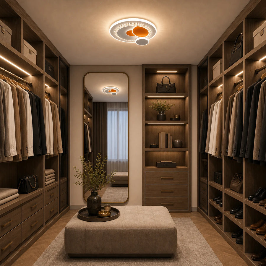 Lustre LED avec cristal HELIOX, 40W, 4 Cercles, Lumière Froid/Chaud/Neutre, Blanc - 05_LL653-300OR.png
