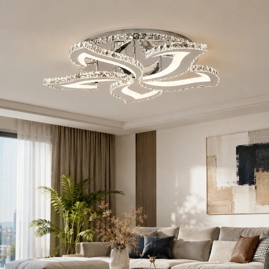 Lustre LED avec télécommande et cristal Alejandro RGB 88W, 5 Fleurs, Lumière Froide/Chaude/Neutre, Dimable, Chrome Brillant - 05_LT071-5.png