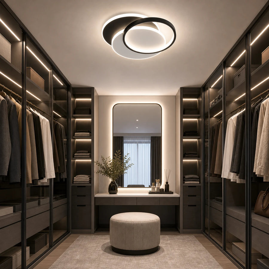Lustra LED cu telecomanda CHIARA 67W, 3 Cercuri, lumina Rece/Calda/Neutra, Dimabila, Negru - LT633-500R_place_dressing.png