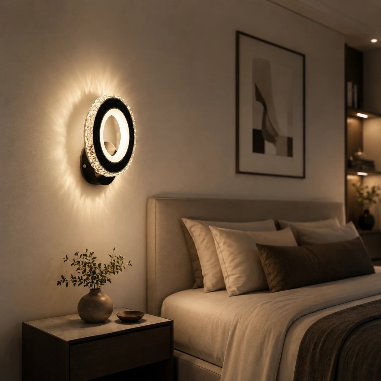 Applique LED NOVA Rotonda, 16W, Noir & Acier Inox, Lumière Chaude/Froide/Neutre - 06_AL073-1BK.png
