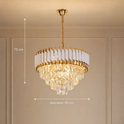 Lustre Cristal VERSAILLES Elegance 8x E14, Diamètre 50cm, Or Brillant et Blanc, Hauteur Réglable - 06_CC900-500WH.png