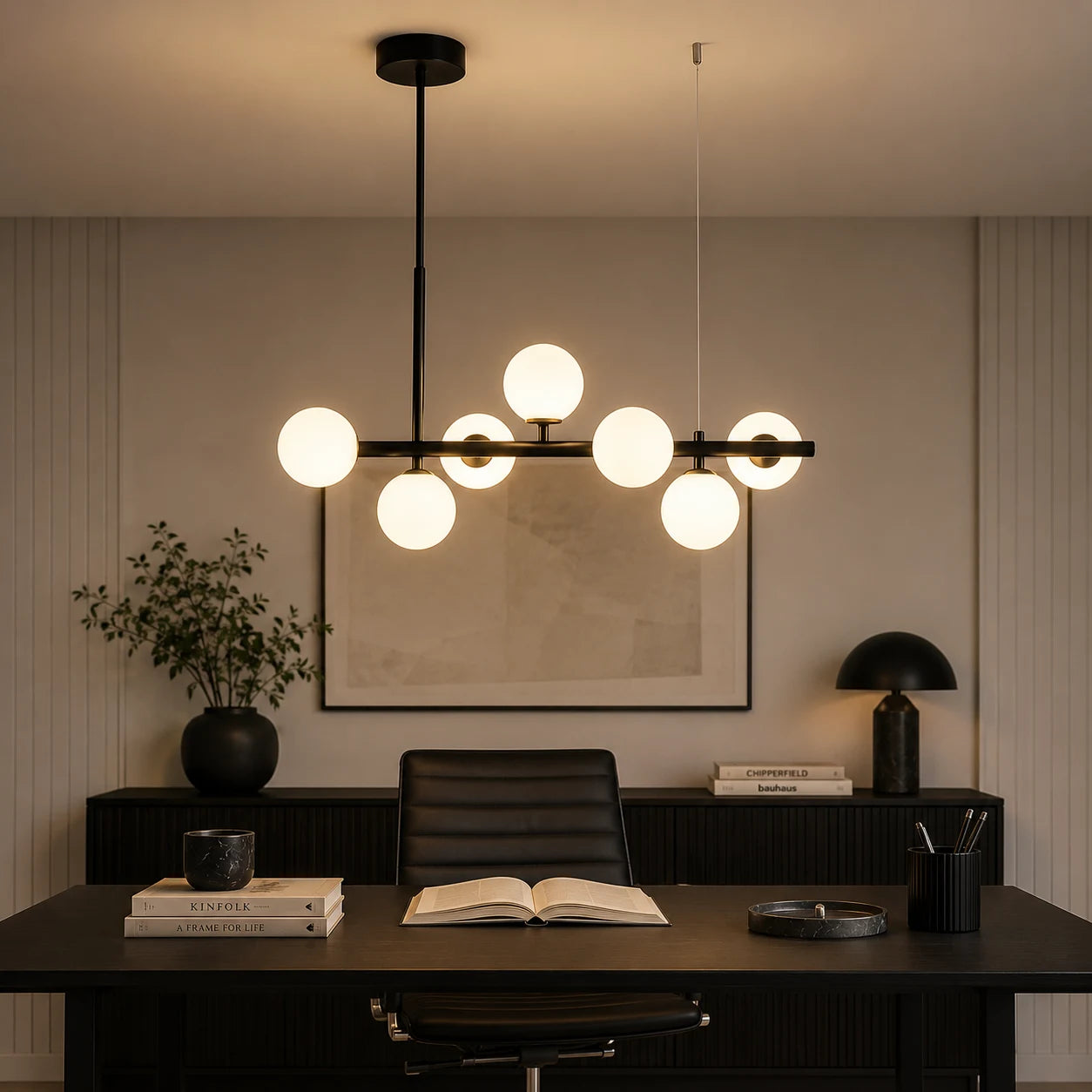 Lustre à ampoule moderne LOFT Pavilion, 7x G9, noir, métal, hauteur réglable - 06_LC800-7BK.png