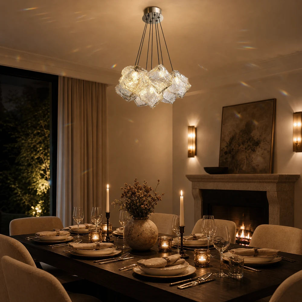 ECOLUCE MODERN Lustre, Globe, 7xE27, Hauteur Ajustable, Chrome - 06_LC815-7CH.png