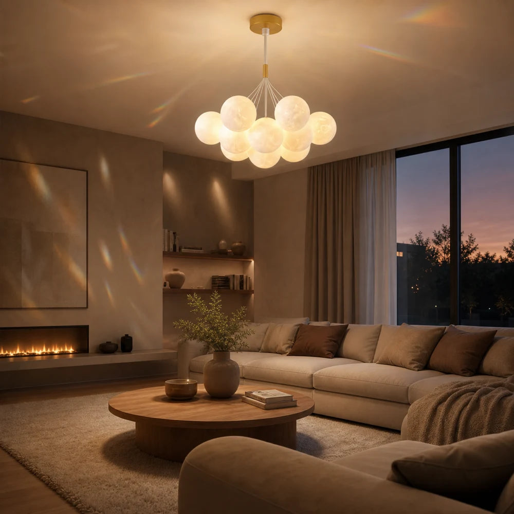 Lustre MODERNE, Type Pendule, LOFT Bagliore, Globe, 7xE27, Hauteur Ajustable, Or - 06_LC816-7GD.png