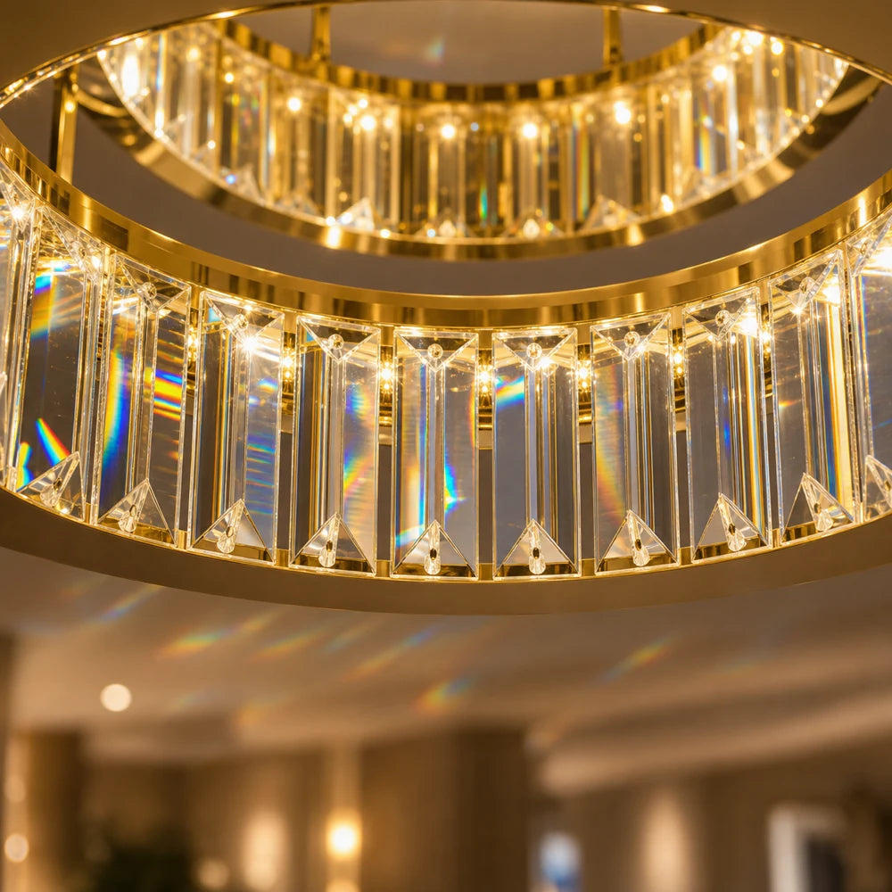 Lustre LED avec télécommande et cristal VERTUS 31W, 50cm, Cercle, Lumière Froide/Chaude/Neutre, Dimmable, Or - 06_LLC150-500GD.png