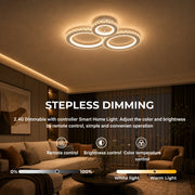 Lustre LED avec télécommande et cristal NOVA ROTONDA RGB 75W, 3 Cercles, Lumière Froid/Chaud/Neutre, Dimmable, Blanc - 06_LT073-3WH.png