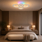 Lustre LED avec télécommande et cristal NOVA ROTONDA RGB 82W, 4 Cercles, Lumière Froid/Chaud/Neutre, Dimmable, Blanc - 06_LT073-4WH.png