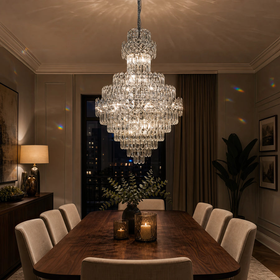 Lustre en cristal WINDSOR Grande Supremo 14xE14, diamètre 60X90cm, chrome brillant, hauteur réglable - 07_CC800-600X900CH.png