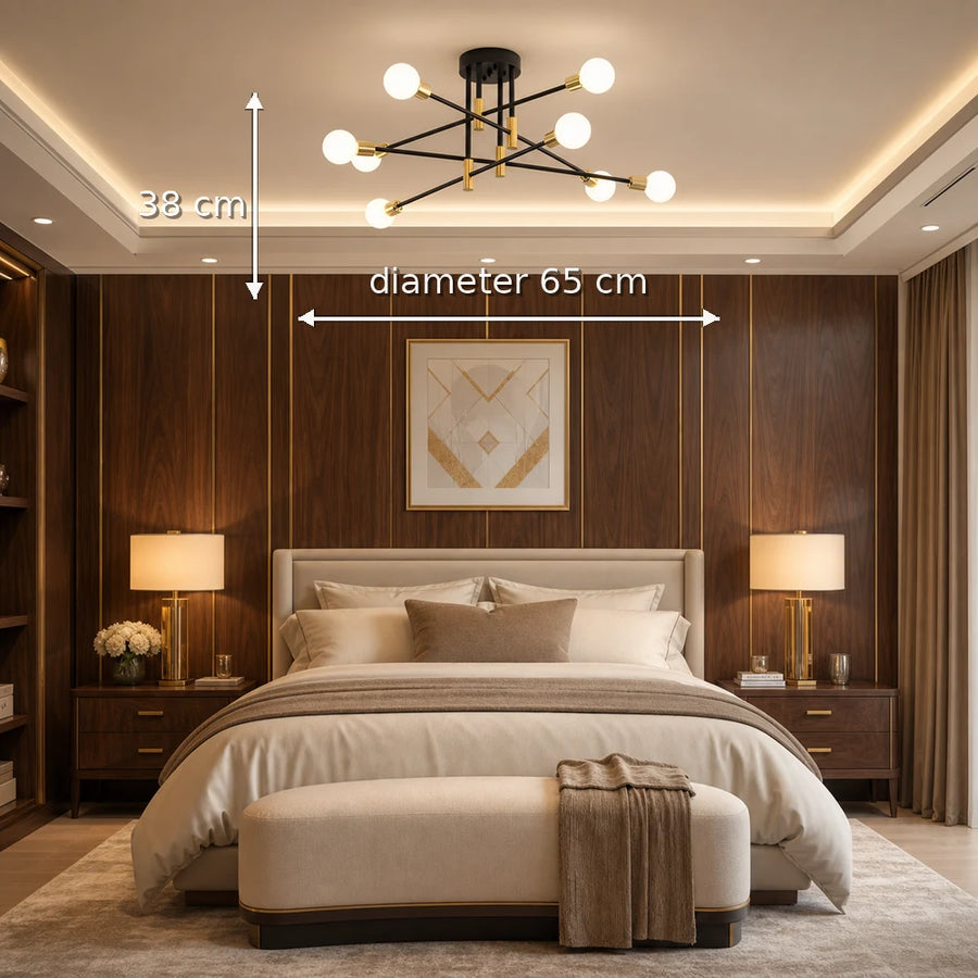 Lustre moderniste Hexa 8 Duo, 8x E27, noir et or, design moderne - 07_LC362-8BKGD.png
