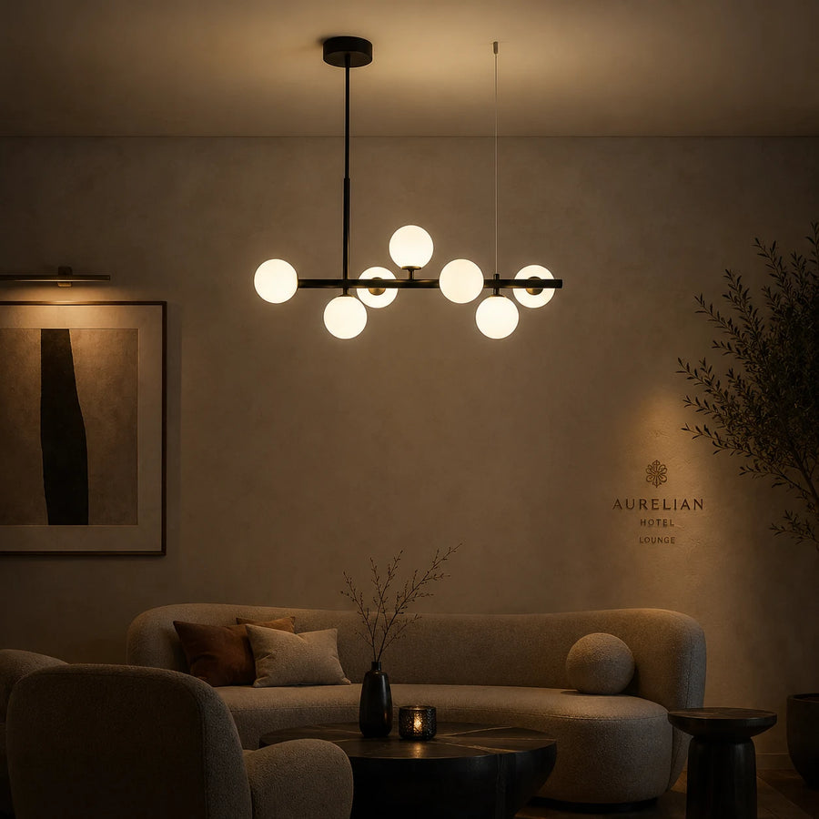 Lustre à ampoule moderne LOFT Pavilion, 7x G9, noir, métal, hauteur réglable - 07_LC800-7BK.png