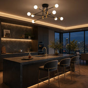 Lustre moderniste Hexa 8 Duo, 8x E27, noir et or, design moderne - 08_LC362-8BKGD.png