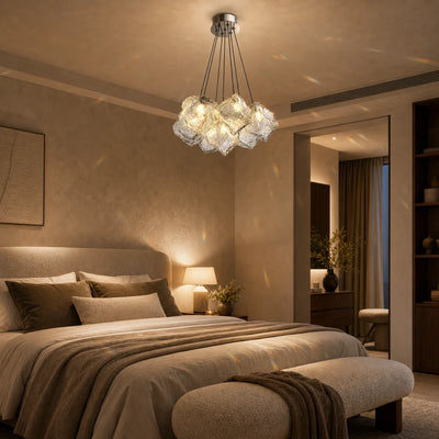 ECOLUCE MODERN Lustre, Globe, 7xE27, Hauteur Ajustable, Chrome