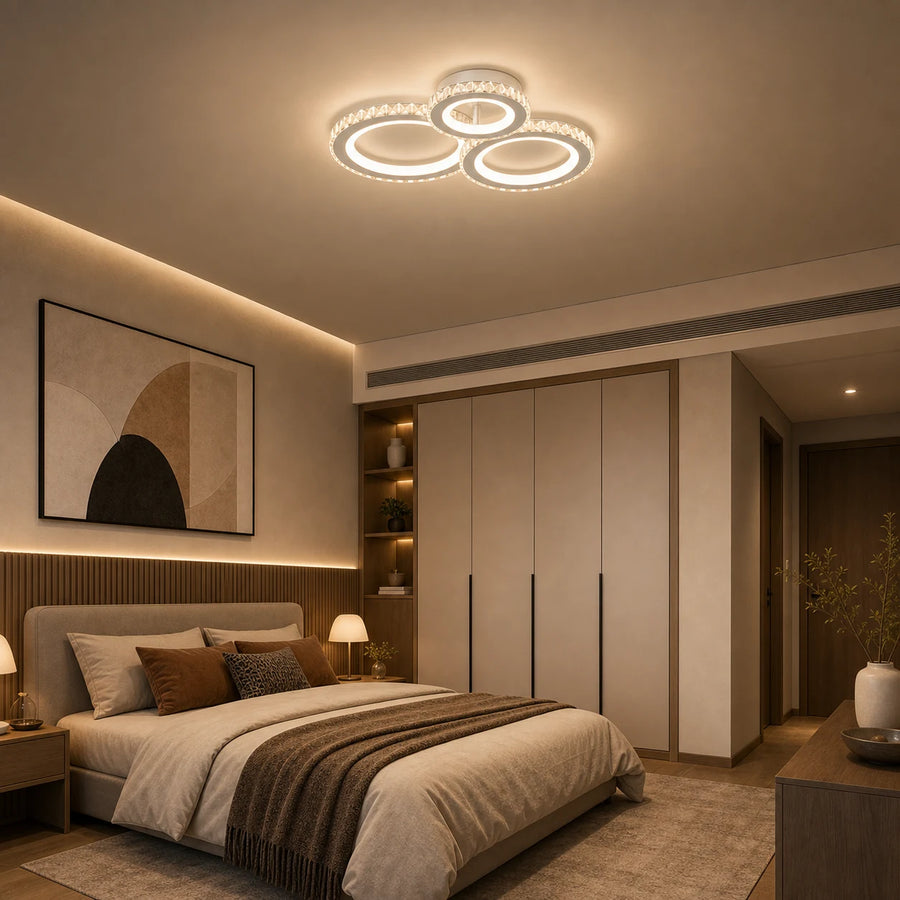 Lustre LED avec télécommande et cristal NOVA ROTONDA RGB 75W, 3 Cercles, Lumière Froid/Chaud/Neutre, Dimmable, Blanc - 08_LT073-3WH.png