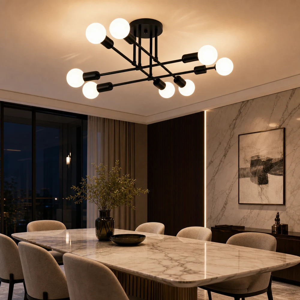 Lustre Octa moderniste classique, 8x E27, noir, design moderne, métal, sans abat-jour - 05_LC360-8BK.png