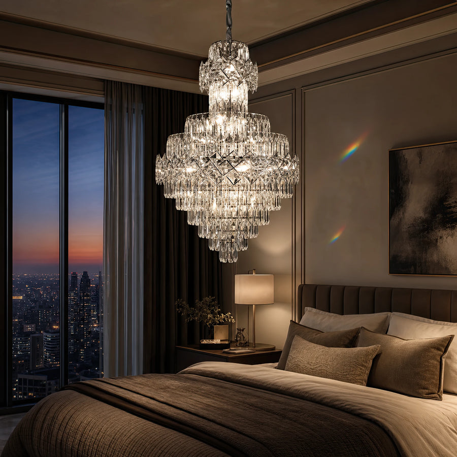 Lustre en cristal WINDSOR Grande Supremo 14xE14, diamètre 60X90cm, chrome brillant, hauteur réglable - 09_CC800-600X900CH.png