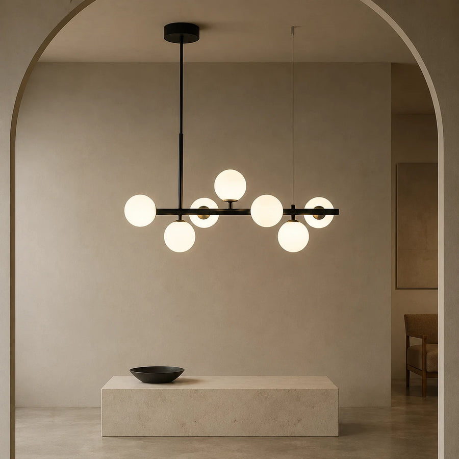 Lustre à ampoule moderne LOFT Pavilion, 7x G9, Noir, Métal, Hauteur réglable - 09_LC800-7BK.png