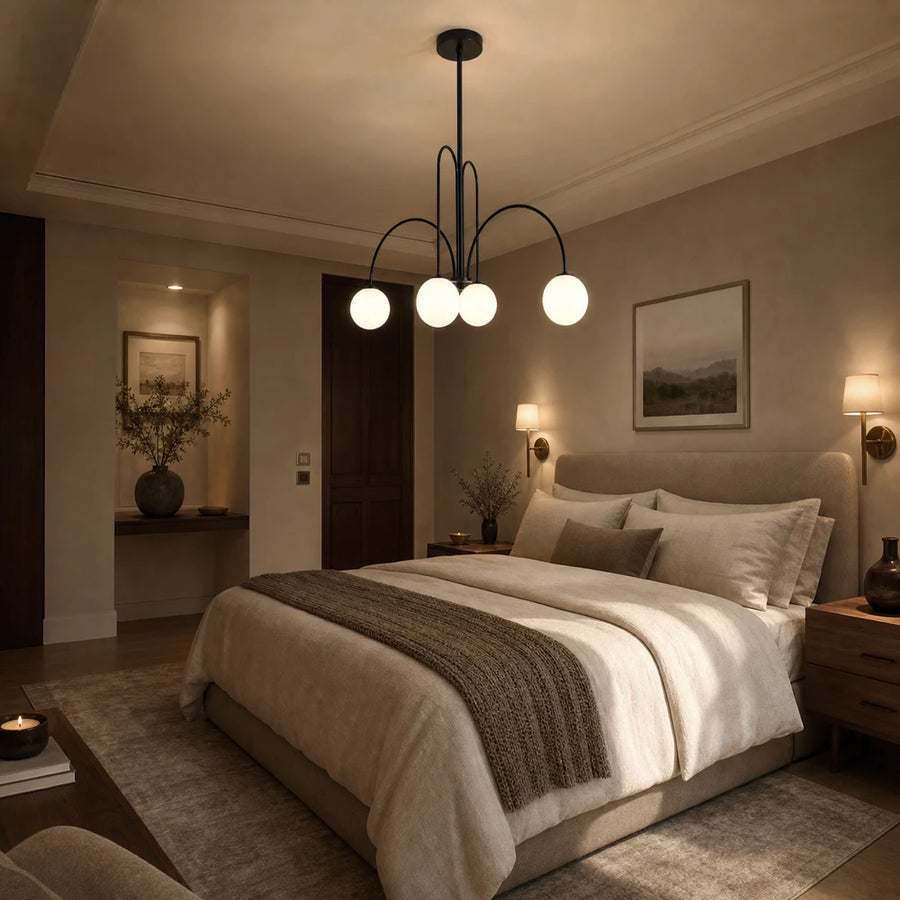 Lustre avec abat-jour, Torino, 4xE27, Noir, Métal - 09_LC850-4BK.png