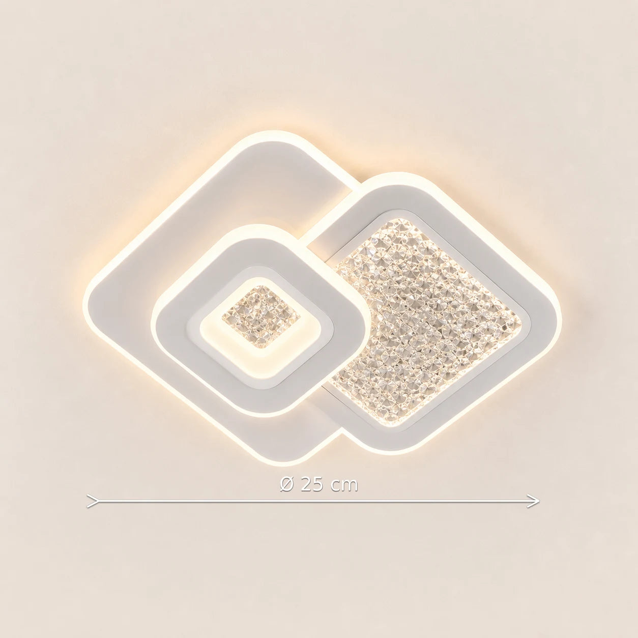 KOMPACTO Lustre LED 56W, 3 Carrés, Lumière Froid/Chaud/Neutre, Blanc - 09_LL646-300P.png