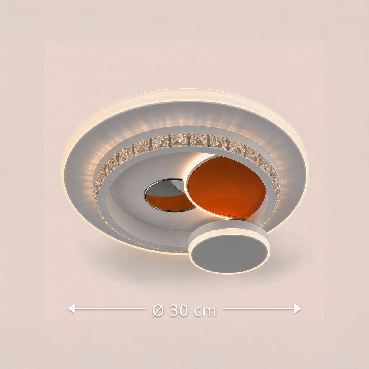 Lustre LED avec cristal HELIOX, 40W, 4 Cercles, Lumière Froid/Chaud/Neutre, Blanc - 09_LL653-300OR.png