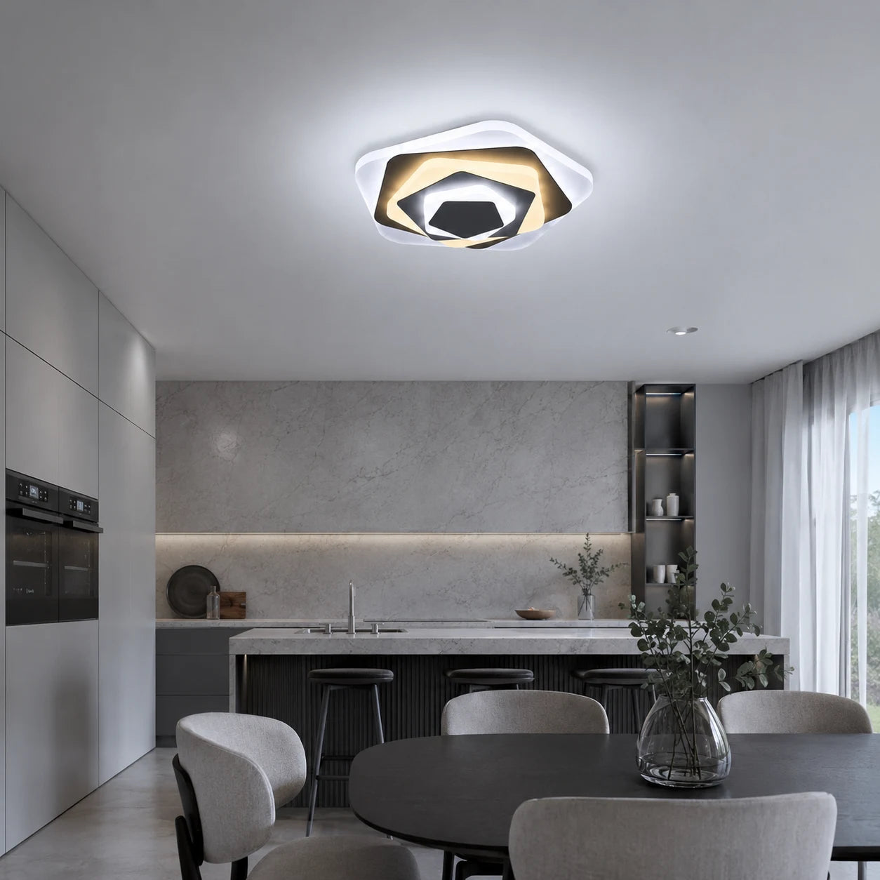Lustre LED SIENA 40W, Diamètre 23cm, Lumière Froide/Chaude/Neutre, Blanc - 09_LL660WH.png