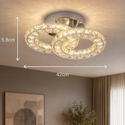 Lustre LED et cristal ZABINA 25W, 2 Cercles, Lumière Froid/Chaud/Neutre, Chrome Brillant - 09_LT062CR.png