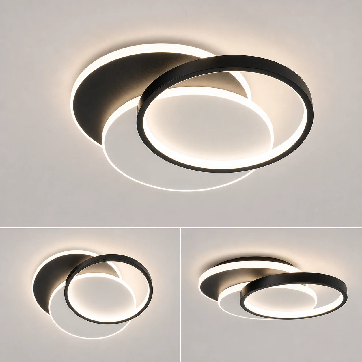 Lustra LED cu telecomanda CHIARA 67W, 3 Cercuri, lumina Rece/Calda/Neutra, Dimabila, Negru - LT633-500R_spec.png