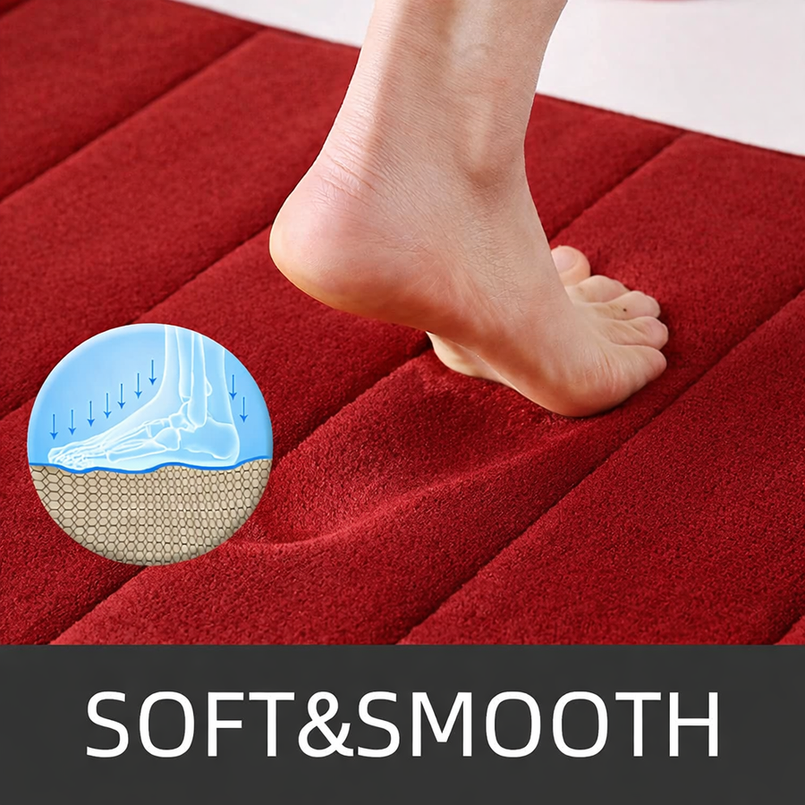 Lot de 3 tapis de bain, 50x40 cm, bleu, antidérapant