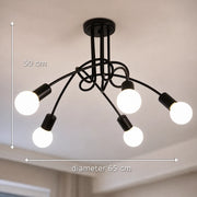 Lustre moderniste Penta 5, 5x E27, noir, design moderne - 10_LC366-5BK.png