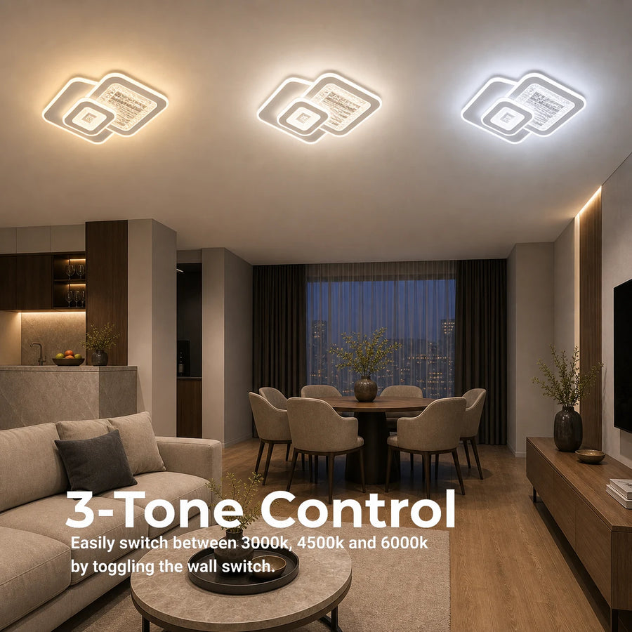 Lustre LED SQUARE 57W, 3 Carrés, Lumière Froid/Chaud/Neutre, Blanc - 10_LL647-300P.png