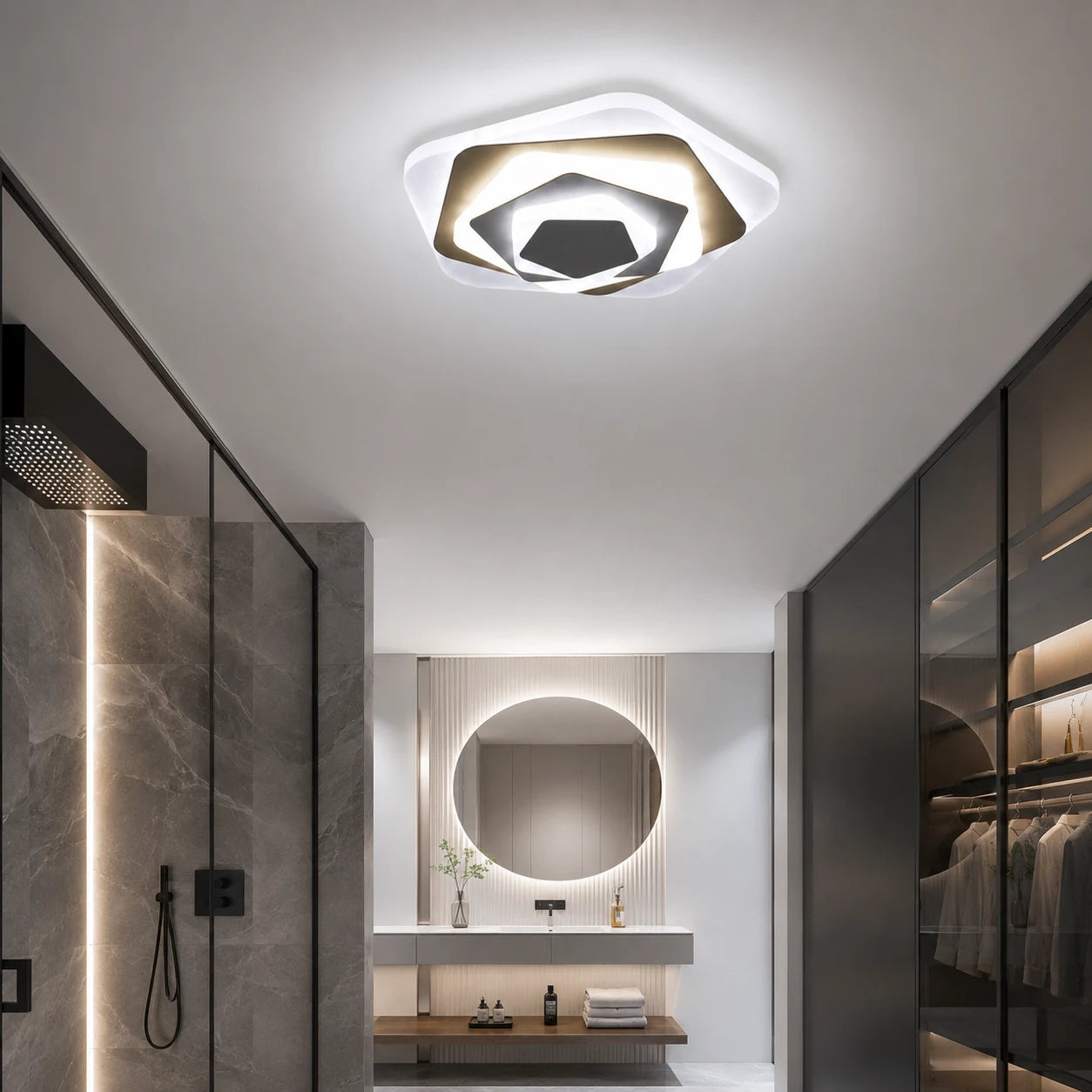 Lustre LED SIENA 40W, Diamètre 23cm, Lumière Froide/Chaude/Neutre, Blanc - 10_LL660WH.png