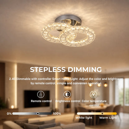 Lustre LED et cristal ZABINA 25W, 2 Cercles, Lumière Froid/Chaud/Neutre, Chrome Brillant - 10_LT062CR.png