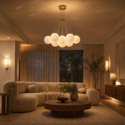 MODERN LOFT Lustre Bagliore, Globe, 9xE27, Hauteur réglable, Or