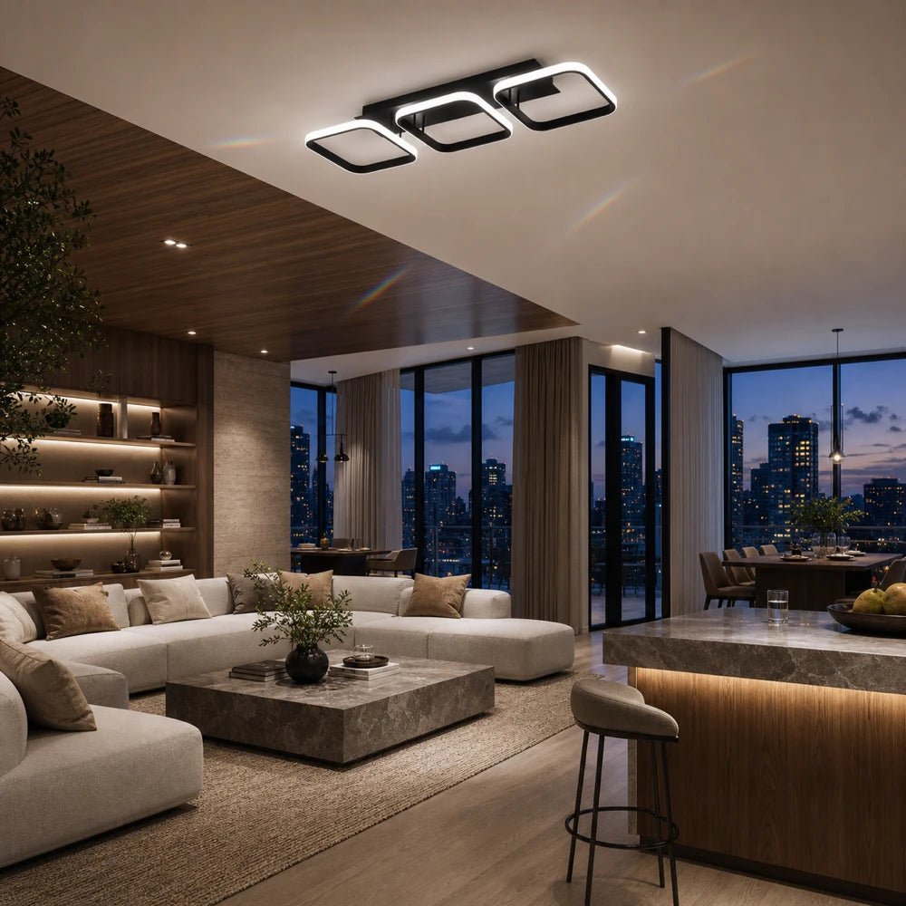 Lustre LED VERTEX 34W, 3 carrés, Linéaire, Lumière Froid/Chaud/Neutre, Noir - 11_LL770-3BK.png