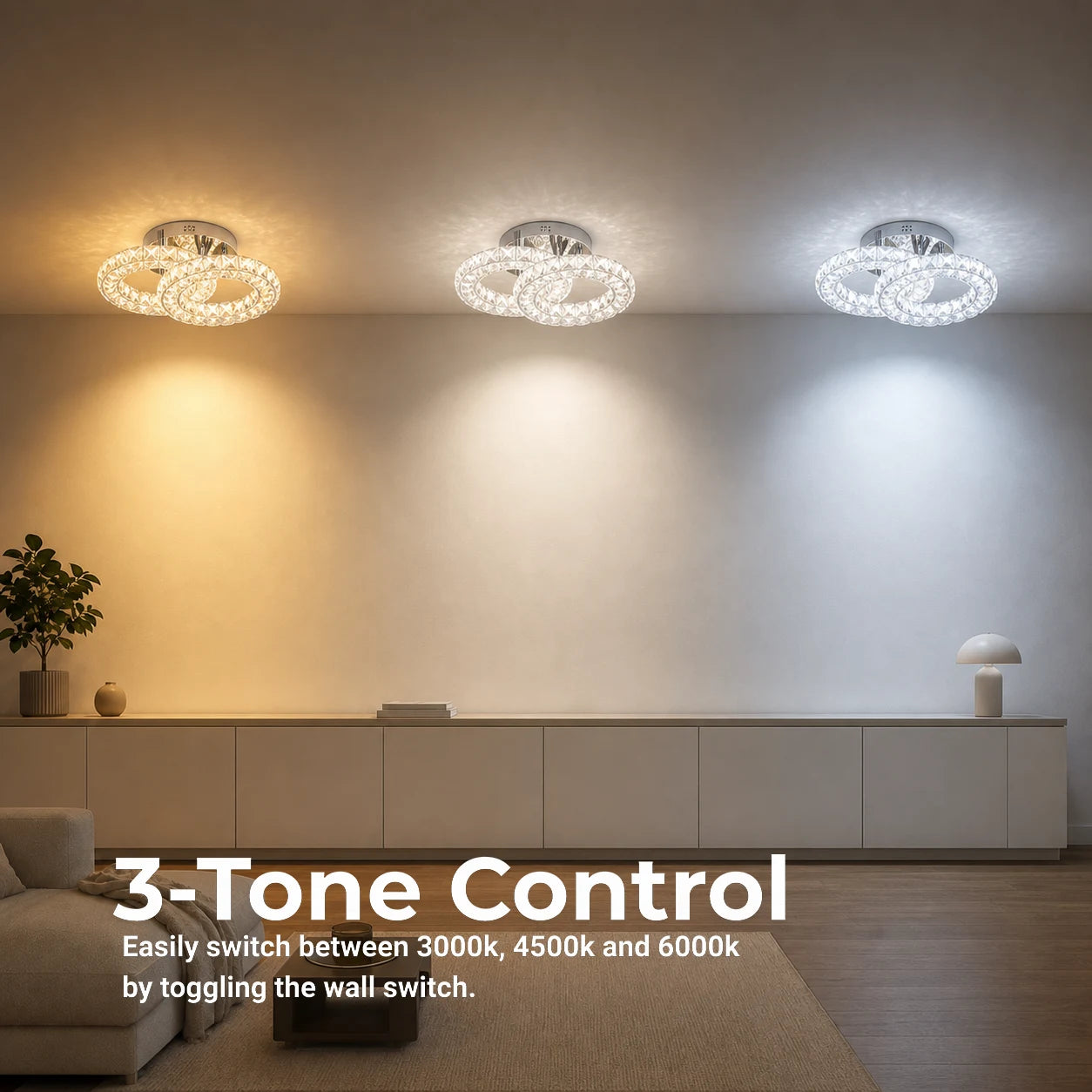 Lustre LED et cristal ZABINA 25W, 2 Cercles, Lumière Froid/Chaud/Neutre, Chrome Brillant - 11_LT062CR.png