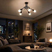 Lustre moderniste Penta 5, 5x E27, noir, design moderne - 12_LC366-5BK.png