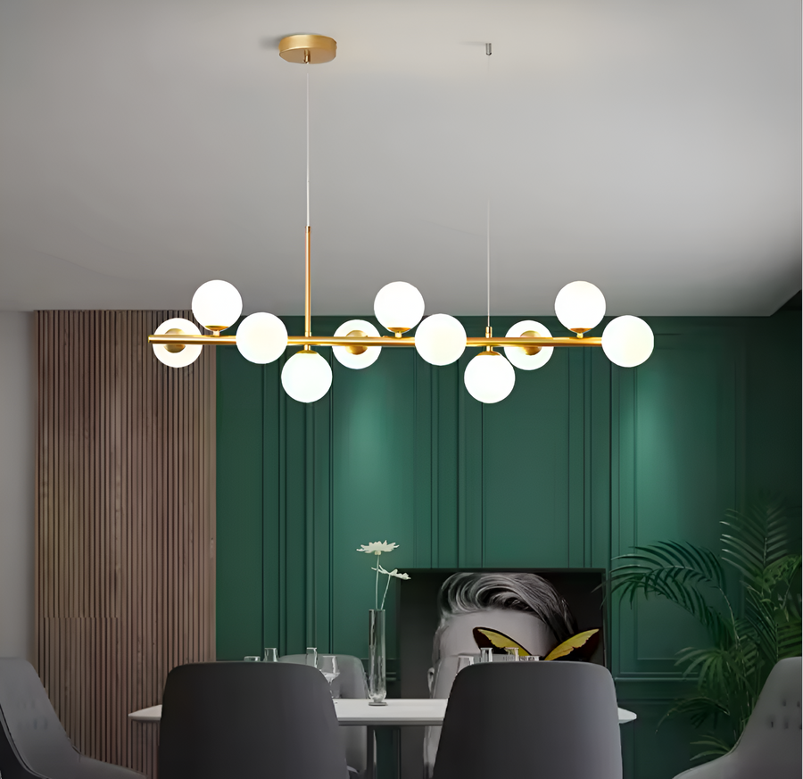 Lustre à ampoule moderne LOFT Pavilion, 11x G9, Or, Métal, Hauteur réglable