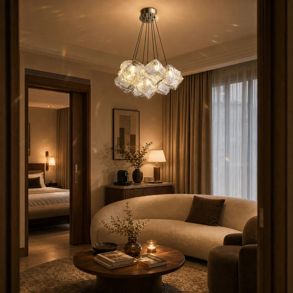 ECOLUCE MODERN Lustre, Globe, 7xE27, Hauteur Ajustable, Chrome - 14_LC815-7CH.png