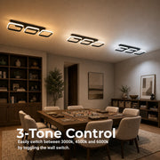 Lustre LED VERTEX 34W, 3 carrés, Linéaire, Lumière Froid/Chaud/Neutre, Noir - 16_LL770-3BK.png